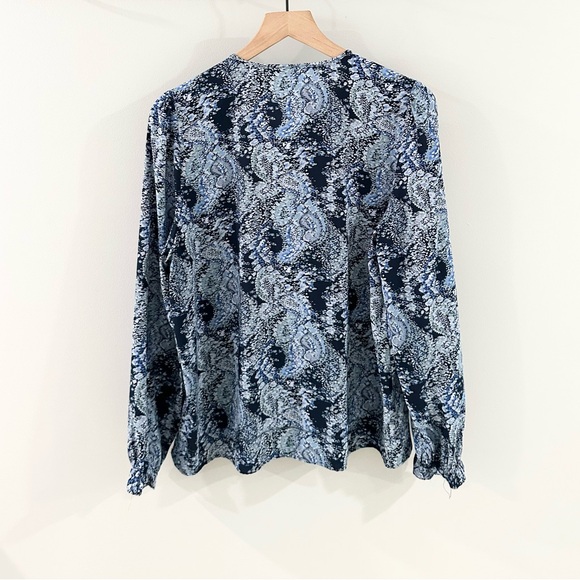 Joie Parisian Paisley Peasant Blouse Blue Size Medium - Picture 6 of 6